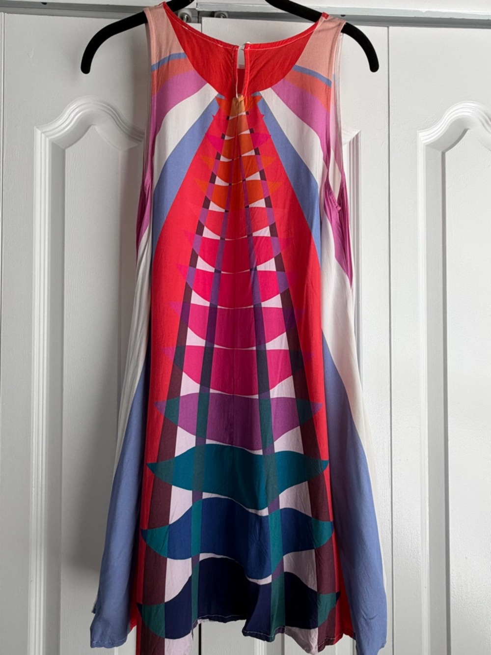 Mara Hoffman Coral Pink and Lavender Graphic Print Swing Dress